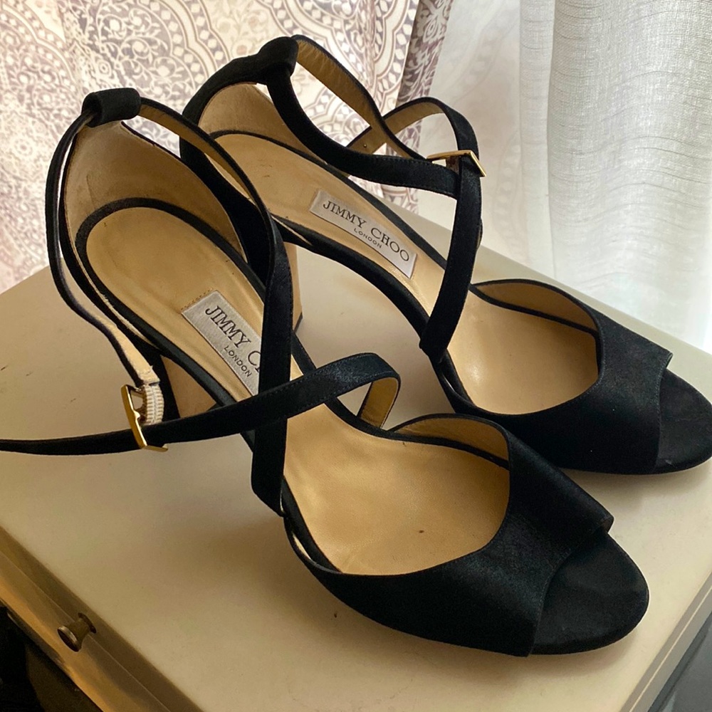 Jimmy choo heels black satin size 41